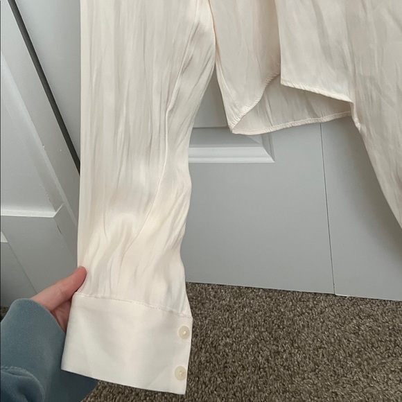 Rachel Zoe Light Cream Button Down Shirt - Picture 2 of 4